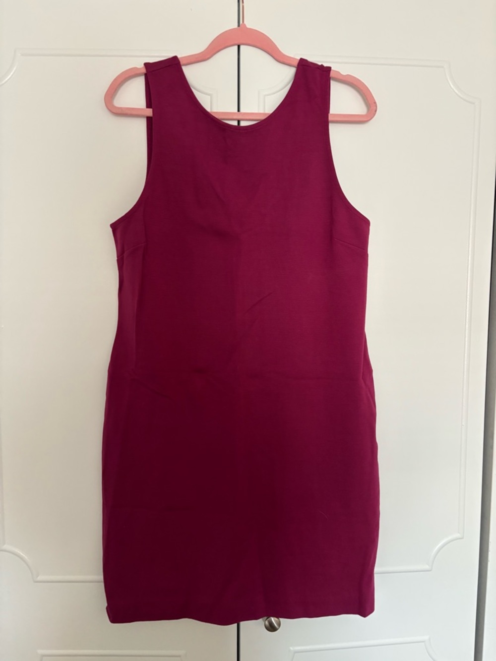 J. Crew Magenta Sleeveless Midi Sheath Dress